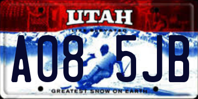 UT license plate A085JB