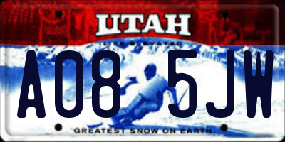 UT license plate A085JW