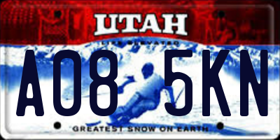 UT license plate A085KN