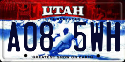 UT license plate A085WH