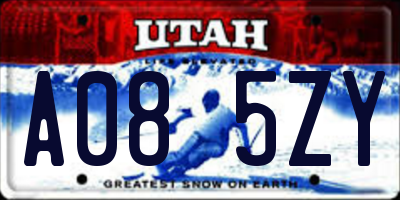 UT license plate A085ZY
