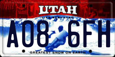 UT license plate A086FH