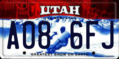 UT license plate A086FJ