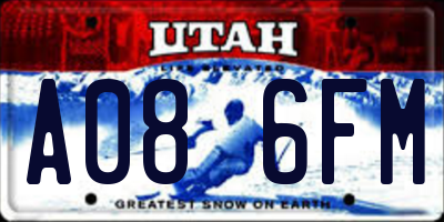 UT license plate A086FM