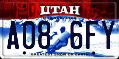 UT license plate A086FY