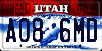 UT license plate A086MD
