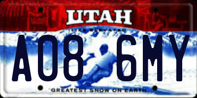 UT license plate A086MY