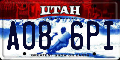 UT license plate A086PI