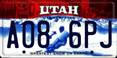 UT license plate A086PJ