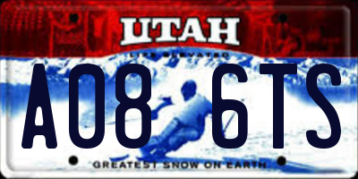UT license plate A086TS
