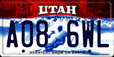 UT license plate A086WL