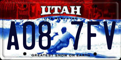UT license plate A087FV