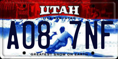 UT license plate A087NF