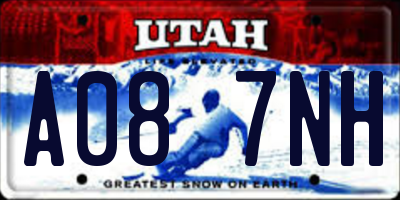 UT license plate A087NH