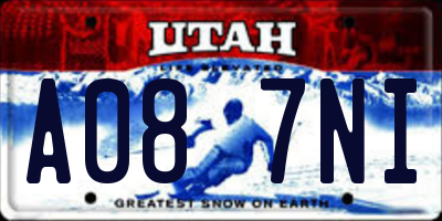 UT license plate A087NI