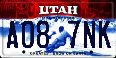 UT license plate A087NK
