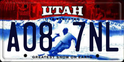 UT license plate A087NL