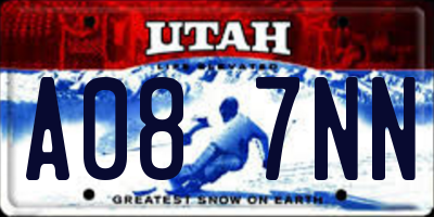 UT license plate A087NN