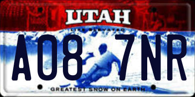 UT license plate A087NR
