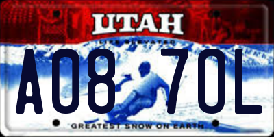 UT license plate A087OL