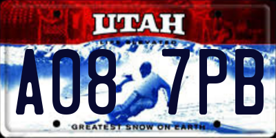 UT license plate A087PB