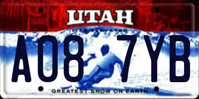 UT license plate A087YB