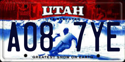 UT license plate A087YE