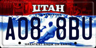 UT license plate A088BU