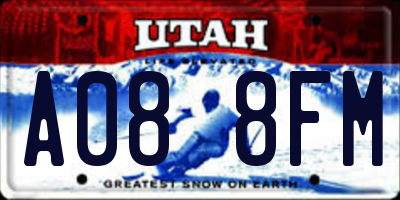 UT license plate A088FM