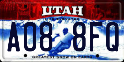 UT license plate A088FQ
