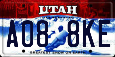 UT license plate A088KE