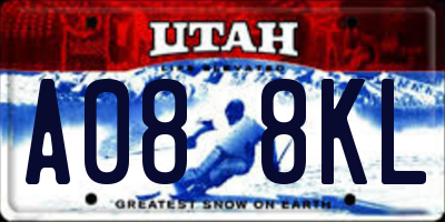 UT license plate A088KL