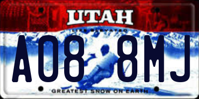 UT license plate A088MJ
