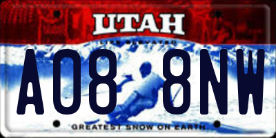 UT license plate A088NW