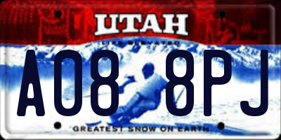 UT license plate A088PJ