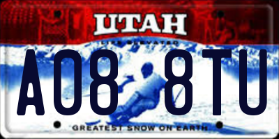 UT license plate A088TU