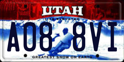 UT license plate A088VI