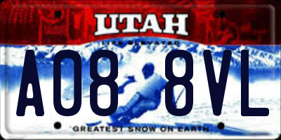 UT license plate A088VL