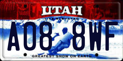 UT license plate A088WF