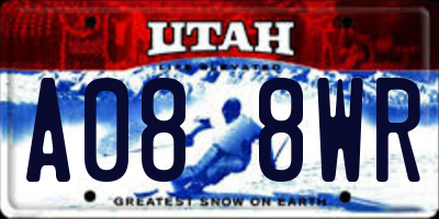 UT license plate A088WR