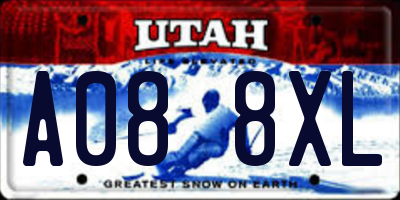 UT license plate A088XL