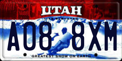 UT license plate A088XM