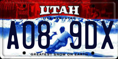 UT license plate A089DX