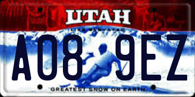UT license plate A089EZ