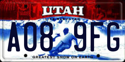 UT license plate A089FG
