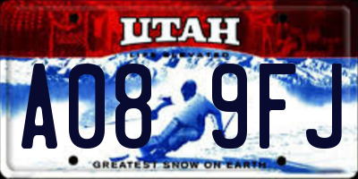 UT license plate A089FJ
