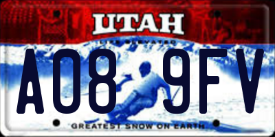 UT license plate A089FV