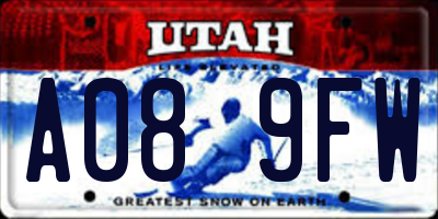 UT license plate A089FW
