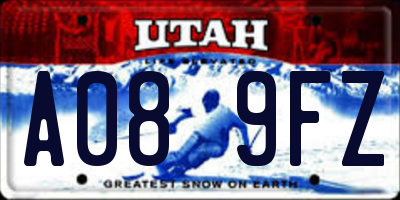 UT license plate A089FZ