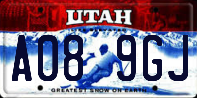 UT license plate A089GJ